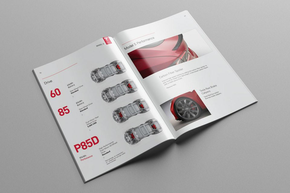 特斯拉汽車模型概念信息畫冊設計欣賞